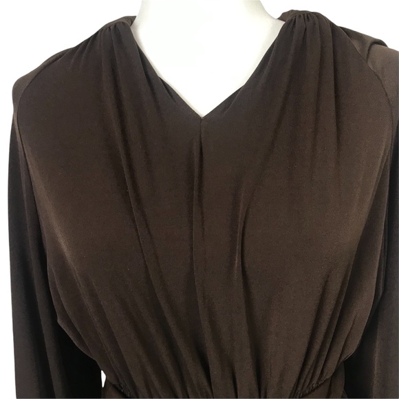 Muse Exclusively for Boston Proper Brown Long Sleeve Knit Romper. - Picture 2 of 11